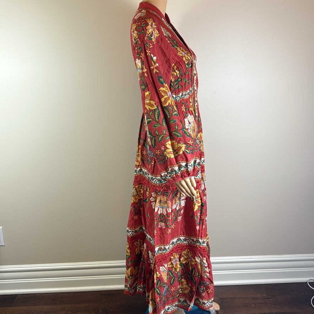 Farm Rio Red Garden Delight Midi Dress NWT - Picture 7 of 11